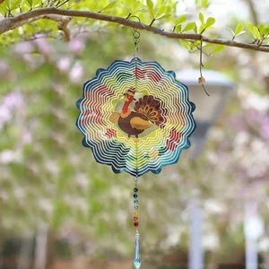 Vibrant Rooster Wind Chime Engaging Decoration for Your Garden or Patio - Picture 1 of 7