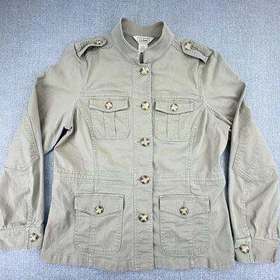 Chaqueta cargo LL Bean clásica utilitaria beige para mujer. Spandex de algodón regular talla pequeña Foto 1 de 4