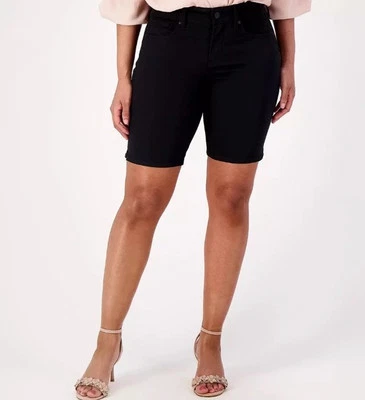 NYDJ Ella Shorts Black Petite 8p Lift X Tuck Side Slits 3C - Image 1 of 4