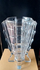 Seltene 1930er Bagley Glas Art Deco Rakete Atom Vase 8" hoch & schwer EUC ATEMBERAUBEND - Bild 1 von 8