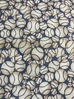 Vintage 1/2 Yard Baseball Print 100% Cotton Spring Industries 1/2 Yard x 42" - Image 1 of 3
