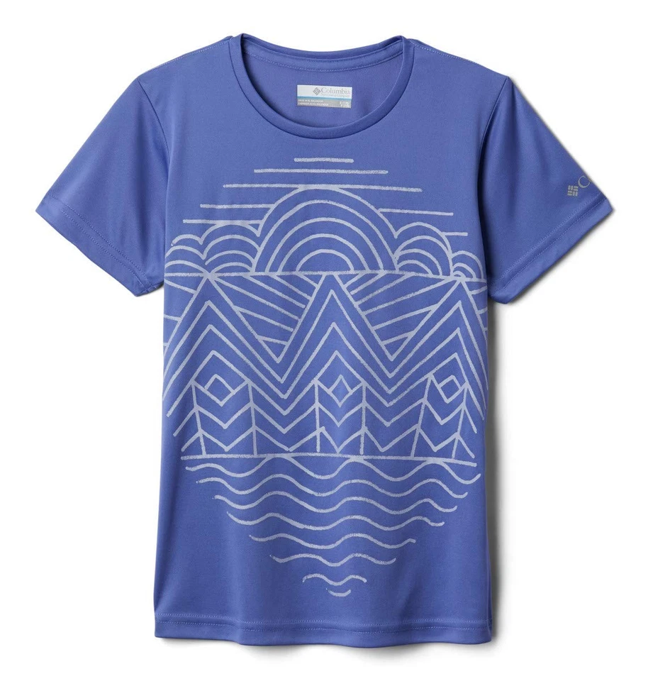 Columbia девочек Bellator бассейн коротким рукавом футболка африканский фиолетовый Linescape, большой - Изображение 1 из 1