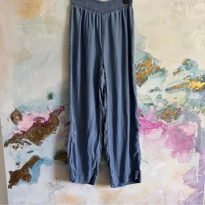 C&C California Wide Leg Pants/ chambray/ elastic waistband/ pull on palazzo M - Image 1 of 4