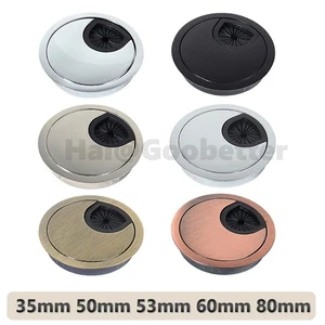 Metal Computer Desk Grommet Table Cable Tidy Wire Hole Cover 35 50 53 60 80mm - Afbeelding 1 van 39