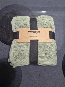 Wrangler Set di 6 panni da lavaggio 13" x 13" motivo scopa verde - Foto 1 di 2