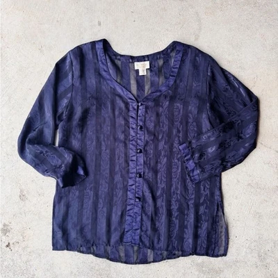 Top Vintage Victoria’s Secret Etiqueta Dorada Rayas Transparentes | Inspirado en Beetlejuice | M Foto 1 de 4