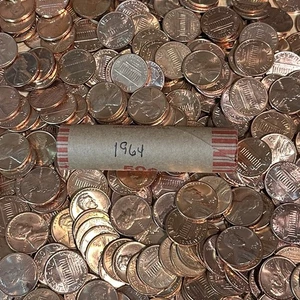 1964 P Uncirculated BU Lincoln Cent 50 Coin Roll - Picture 1 of 2