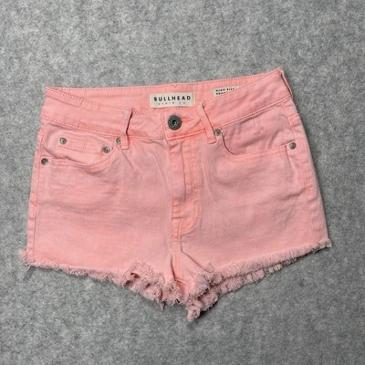 Pantalones cortos de mezclilla Bullhead Juniors talla 3 naranja neón tiro alto corte corto Y2K Foto 1 de 4