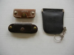VINTAGE KEYCHAINS LEATHER LOT OF (3) - Picture 1 of 8