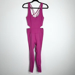 Free People Movement Jumpsuit women’s Large Back It Up strappy cutout Leggings - Picture 1 of 10