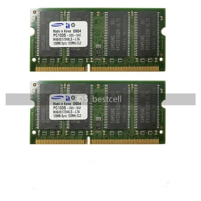 Samsung DDR PC133 133MHz 128MB 256MB 512MB SDRAM 144-pol. SO-DIMM Laptop Memory - Image 1 of 4