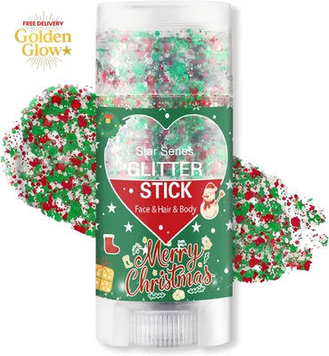 Barra de brillo corporal de Navidad, gel de brillo facial impermeable de Halloween, brillo grueso Foto 1 de 4