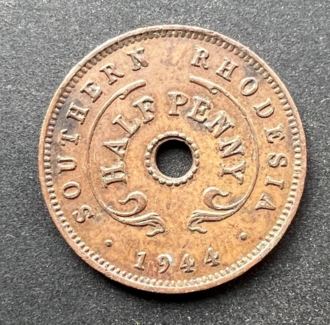 Southern Rhodesia 1944 Halfpenny - George VI Cover