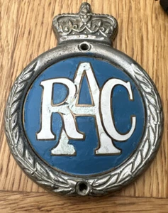RAC ROYAL AUTOMOBILE CLUB HEAVY BRASS SILVER PLATE CAR BADGE EMBLEM INSIGNIA - Foto 1 di 15