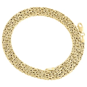 10K Yellow Gold 2mm Hollow Box Byzantine Link Chain Necklace 24" 24 Inches 6.4GR - Picture 1 of 5