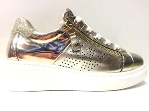 SCARPE SNEAKERS CASUAL ZEPPA DONNA MELLUSO MS599 PELLE ORO ORIGINAL PE NEW - Foto 1 di 5