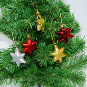 Mini Shiny Matte Christmas Tree Decor 12x4.8cm Decoration Ornament Star Baubles - Picture 1 of 14