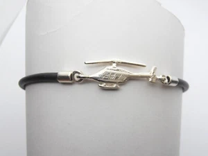Hubschrauber: Armband aus Silber 925 Und Caucciù- Armband Airforce Pilot - Bild 1 von 9