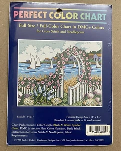 Perfect Color Chart Seaside Sailboats Cross Stitch & Needlepoint Chart # 91017 - Picture 1 of 3