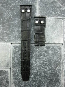 22mm IWC Black Grain Leather Strap watch Band Rivet BIG PILOT Long Large - Picture 1 of 6
