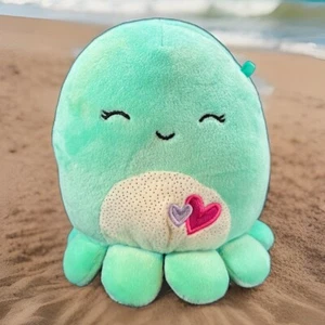 Kellytoy Squishmallows Olina The Octopus 5” Plush Valentine Squad Sparkle Belly - Picture 1 of 11