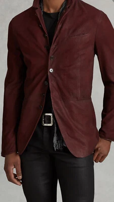 John Varvatos Oxblood Multibutton Cutaway Suede Jacket. 54/44. $2495 - Image 1 of 4