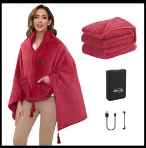 Heated Snuggle Blanket Poncho/Shawl-Battery Operated-Has zipper and Pockets NEW - Picture 1 of 1