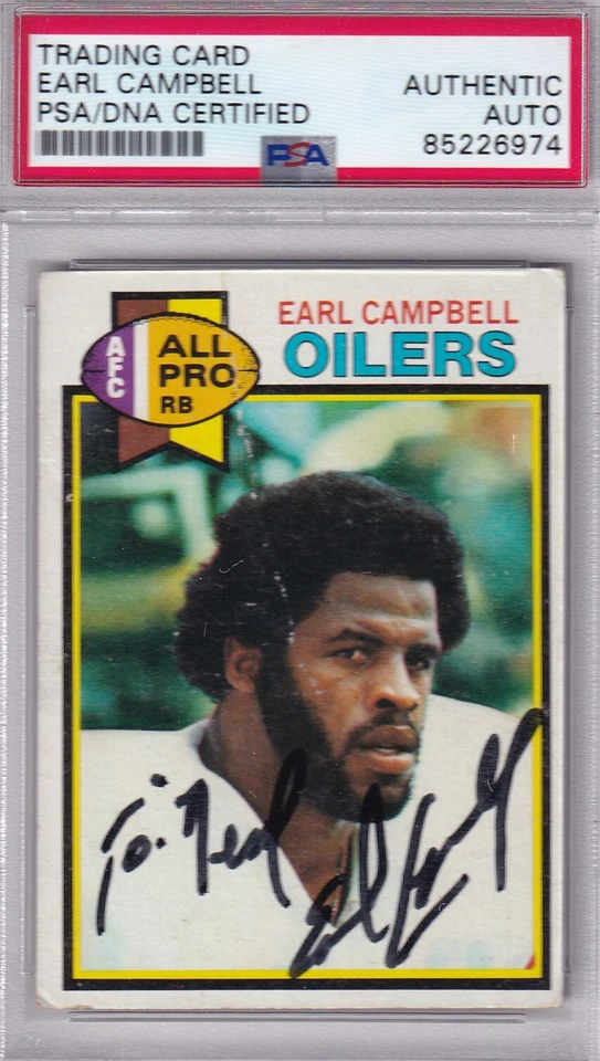 Earl Campbell RC SIGNED PSA/DNA Rookie SIGNED CARD 1979 Topps AUTOGRAPH - Image 1 of 1