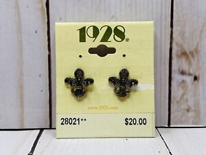 1928 Copper Fleur De Lis Stud Earrings- 28021