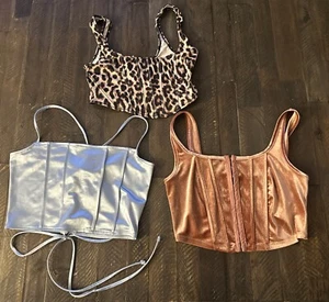 Juniors Ladies  Forever 21 & H&M corset tops size medium Lot Of 3 - Picture 1 of 7