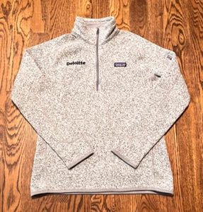 Patagonia donna Better maglione 1/4 zip pile giacca grigio erica grande - Foto 1 di 4