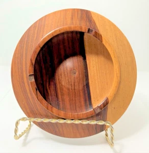 Vintage Wood Coin Ashtray Ash Tray MCM Mid Century Two Tone - Picture 1 of 12