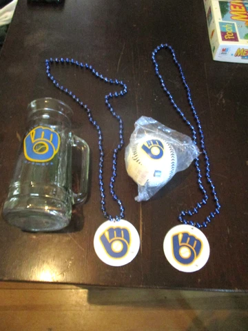 Milwaukee Brewers VTG. MUG SZ. 20oz.,NEW BASEBALL & 2-16'' NECKLACES 2-1/2''LOGO Cover