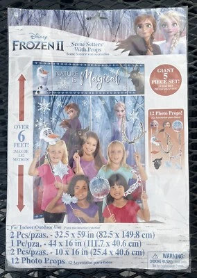 Disney Frozen ll Scene Setter with Photo Booth Birthday Party Props NEW - Image 1 of 2