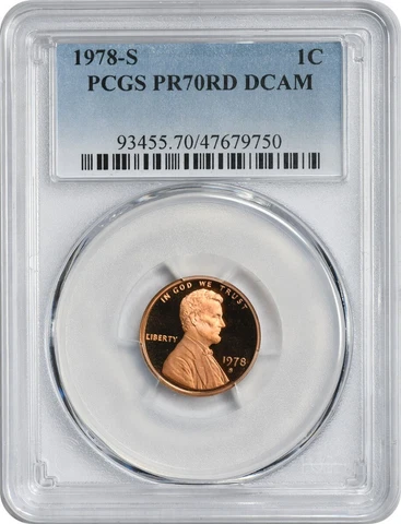 1978-S Lincoln Cent PR70RD DCAM PCGS Cover