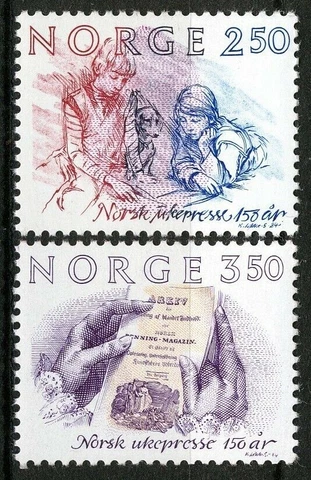 2641 Norway 1984, NK 959-60, 150 years Norwegian weekly press set VF, Mi 911-12 Cover