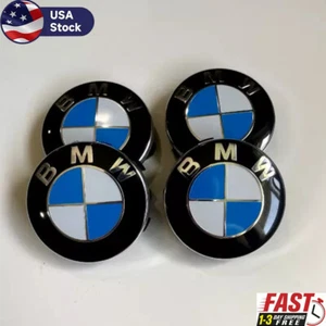 Genuine 4x 56mm Wheel Center Hub Caps Logo Badge Emblem BMW 36136850834 - Picture 1 of 5