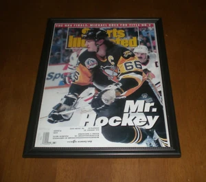 PINGÜINOS MARIO LEMIEUX ENMARCADO DEPORTE IMPRESIÓN ILUSTRADA - MR. HOCKEY - Imagen 1 de 1