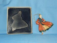 Russ Village Square Porcelain Lady Ice Skating Christmas Ornament #2869 in Box