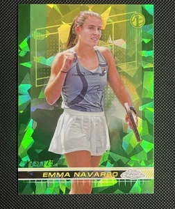 2024 Topps Chrome Sapphire Green Refractor Ice EMMA NAVARRO #ed /125 USA Tennis - Picture 1 of 2