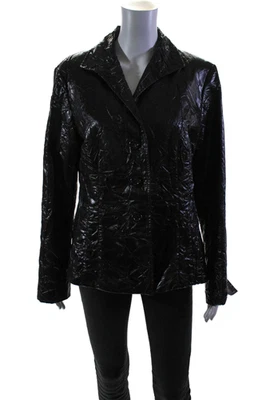 Lafayette 148 New York Womens Black Textured Long Sleeve Jacket Size 14 - Image 1 of 4