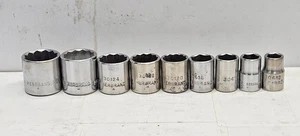 Vintage HERBRAND 3/8" Drive 12PT Socket Set SAE USA 7/8"-3/8" Qty-9 - Picture 1 of 10