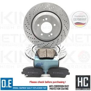 Para Hyundai i30N Kona N Rendimiento Perforados Discos de Freno Trasero Plano - Imagen 1 de 2