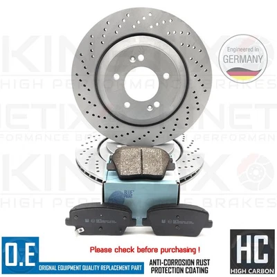 Para Hyundai i30N Kona N Rendimiento Perforados Discos de Freno Trasero Plano - Imagen 1 de 2