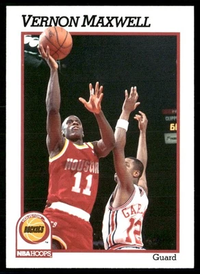 1991-92 NBA HOOPS BASE SET VERNON MAXWELL HOUSTON ROCKETS #77 - Image 1 of 2