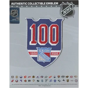 2025 Official New York Rangers 100th Anniversary Jersey Patch - Picture 1 of 2