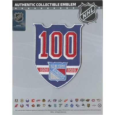 NATIONAL EMBLEM 2025 Official New York Rangers 100th Anniversary Jersey Patch
