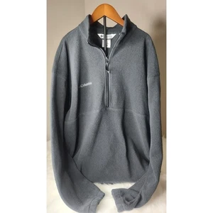Columbia Mens XL Gray Fleece Pullover 1/4 Zip Long Sleeve Sweater Outdoors - Picture 1 of 7