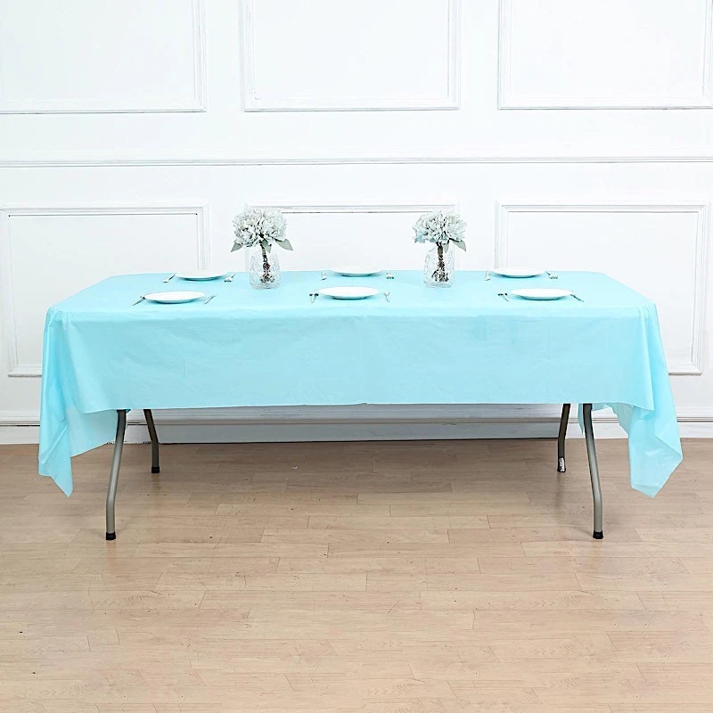 24 pcs RECTANGLE 54x108" Disposable Plastic TABLE COVERS Tablecloths Party SALE - Image 1 of 4