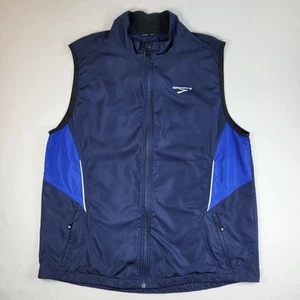 Brooks Running VEST Mens Size XL Blue Full Zip Windbreaker Lightweight Pockets - Picture 1 of 16
